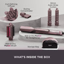 Shark FlexFusion Multi-Styler and Hair Straightener, Hot Air Styler and Blow Dryer with Ceramic Plates, Wet-to-Dry Styling, No Heat Damage, Scalp Shield, Styling Attachments with Case – Cosmic Blush