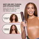 Shark FlexFusion Multi-Styler and Hair Straightener, Hot Air Styler and Blow Dryer with Ceramic Plates, Wet-to-Dry Styling, No Heat Damage, Scalp Shield, Styling Attachments with Case – Cosmic Blush