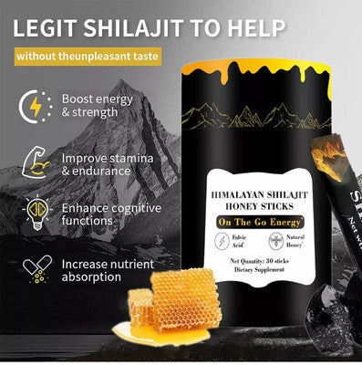 Himalayan Shilajit Honey Sticks Fulvic Acid Mineral Energy Boost 30 Sticks