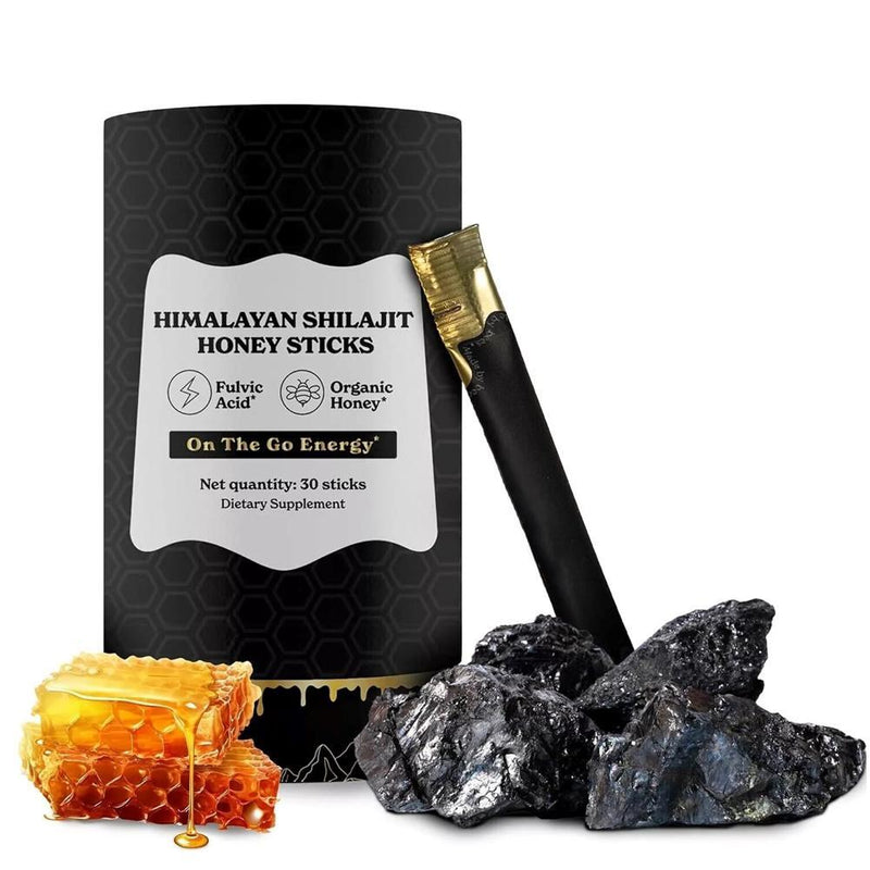 Himalayan Shilajit Honey Sticks Fulvic Acid Mineral Energy Boost 30 Sticks