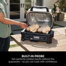 Ninja Woodfire Pro XL Electric BBQ Grill & Smoker with Digital Probe, Large 4-in-1 Outdoor Grill & Air Fryer with Smart Cook System & Woodfire Pellets, Weather Resistant, Portable, Grey/Black OG850UK