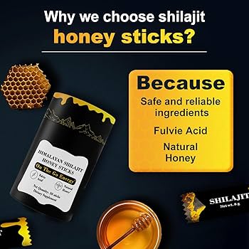Himalayan Shilajit Honey Sticks Fulvic Acid Mineral Energy Boost 30 Sticks