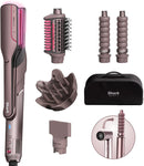 Shark FlexFusion Multi-Styler and Hair Straightener, Hot Air Styler and Blow Dryer with Ceramic Plates, Wet-to-Dry Styling, No Heat Damage, Scalp Shield, Styling Attachments with Case – Cosmic Blush