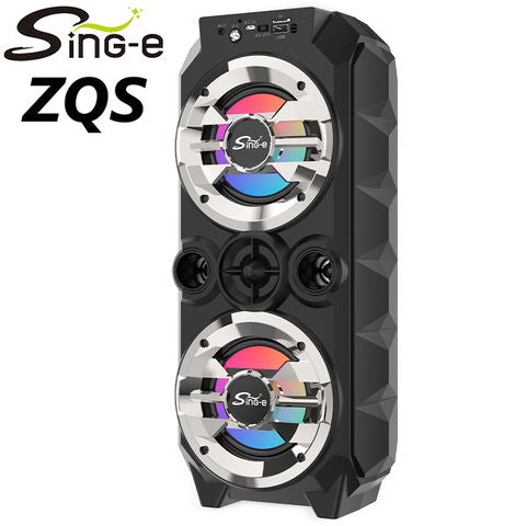 ZQS-4236 Wireless Bluetooth Speaker with Light Wireless Rechargeable Speaker Dual 4 inch TWS Karaoke outdoor Factory