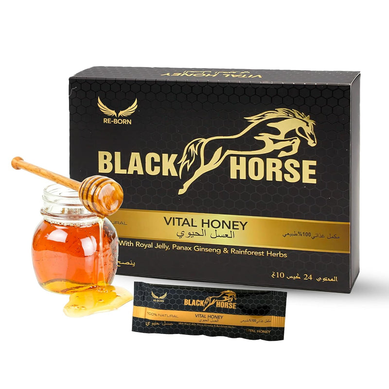 Black Horse Vital Royal Honey For Men Herbal Paste 10 gram x 24 Pieces