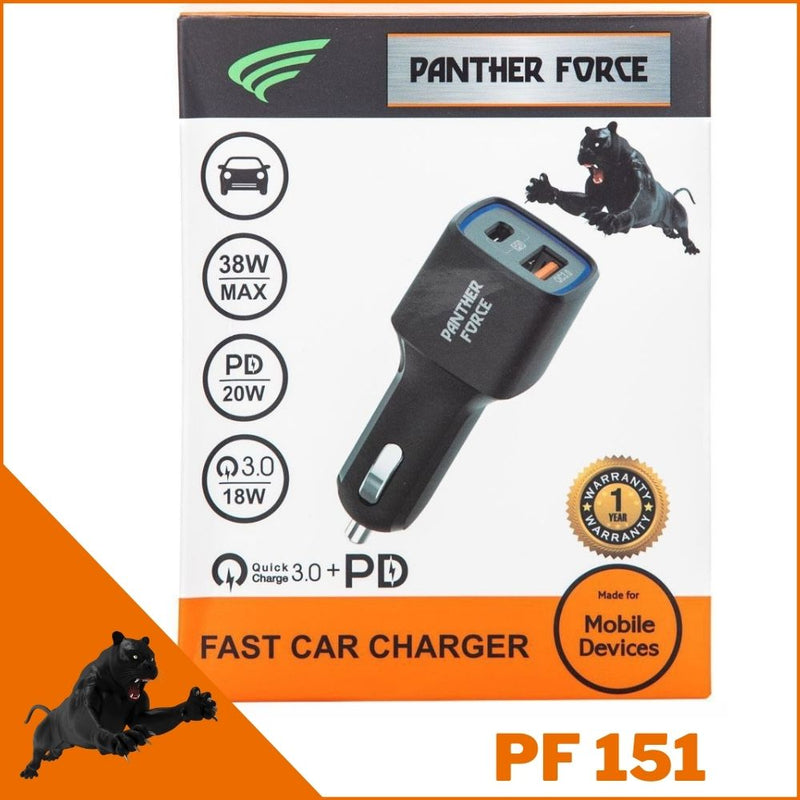 Panther Force 18W Type-C Dual Car Charger