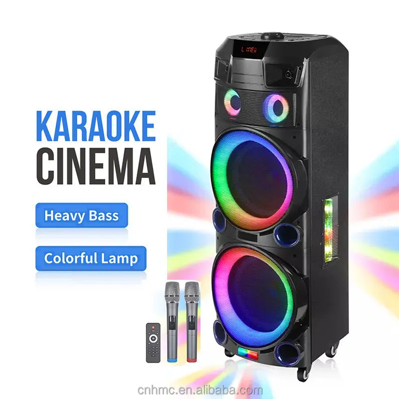 NDR-7022 Audio Trolley Karaoke Laser Disco Big Subwoofer Mega Dual Speaker 2x12''