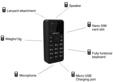 Zanco Tiny T1 - Black - World's Smallest 3GB Mobile Phone