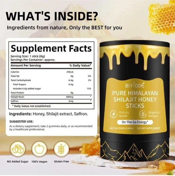 Himalayan Shilajit Honey Sticks – Pure & Organic x30 Stick