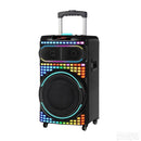 NDR-1260 Trolley Karaoke Bluetooth Speaker with Wireless Microphone, 12-Inch Colorful Lights Loudspeaker