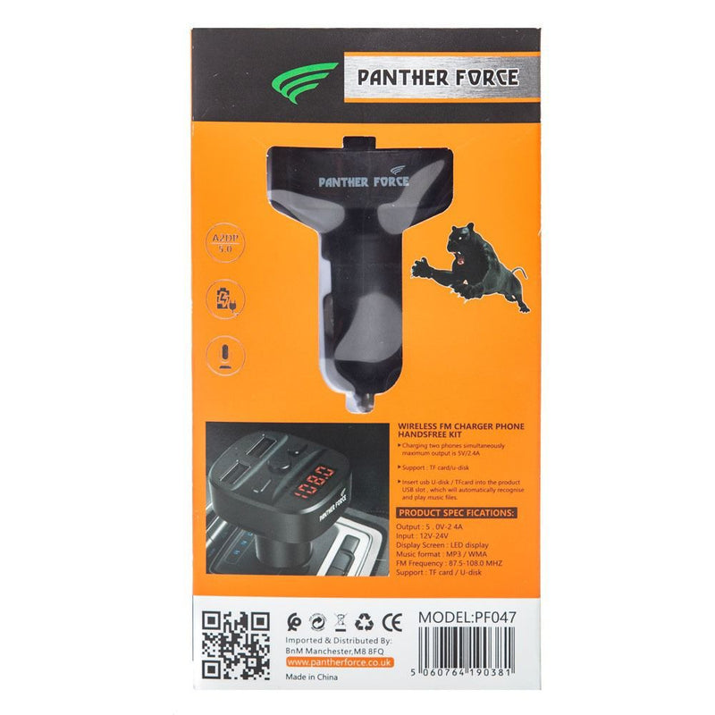 Panther Force 2.4A Car MP3 FM Transmitter + Dual Car Charger