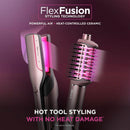Shark FlexFusion Multi-Styler and Hair Straightener, Hot Air Styler and Blow Dryer with Ceramic Plates, Wet-to-Dry Styling, No Heat Damage, Scalp Shield, Styling Attachments with Case – Cosmic Blush