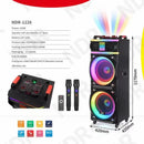 2023 NDR-1226 Large New Double 2x 12 inch High Power Stage Light Wireless Bluetooth Speaker with Dual MIC