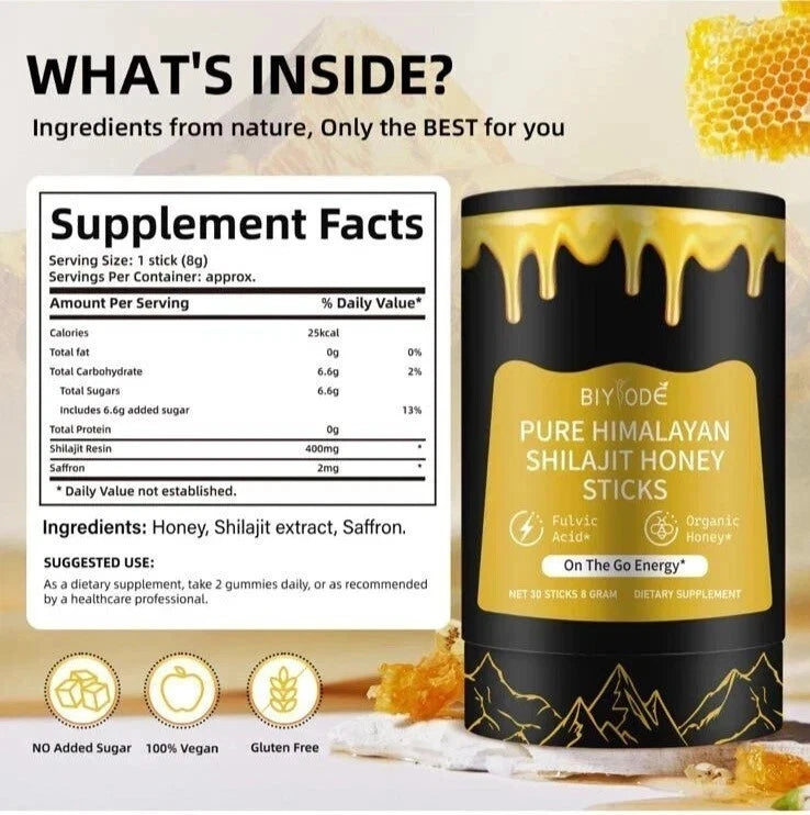 Himalayan Shilajit Honey Sticks – Pure & Organic x30 Sticks