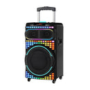 NDR-1260 Trolley Karaoke Bluetooth Speaker with Wireless Microphone, 12-Inch Colorful Lights Loudspeaker