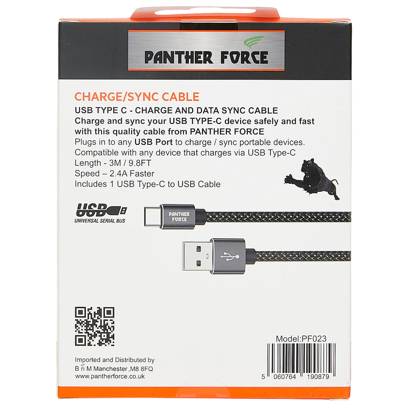 Panther Force 2.4A 3M Cable for Type-C