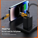 VEN-DENS 4 in 1 Multi Charger Cable | 65W Fast Charging Multi-Port Cable | USB A/C to Lightning & USB C | 120CM Nylon Braided Compatible with iPhone 16/15/14/13/12 Pro Max, MacBook Samsung Galaxy