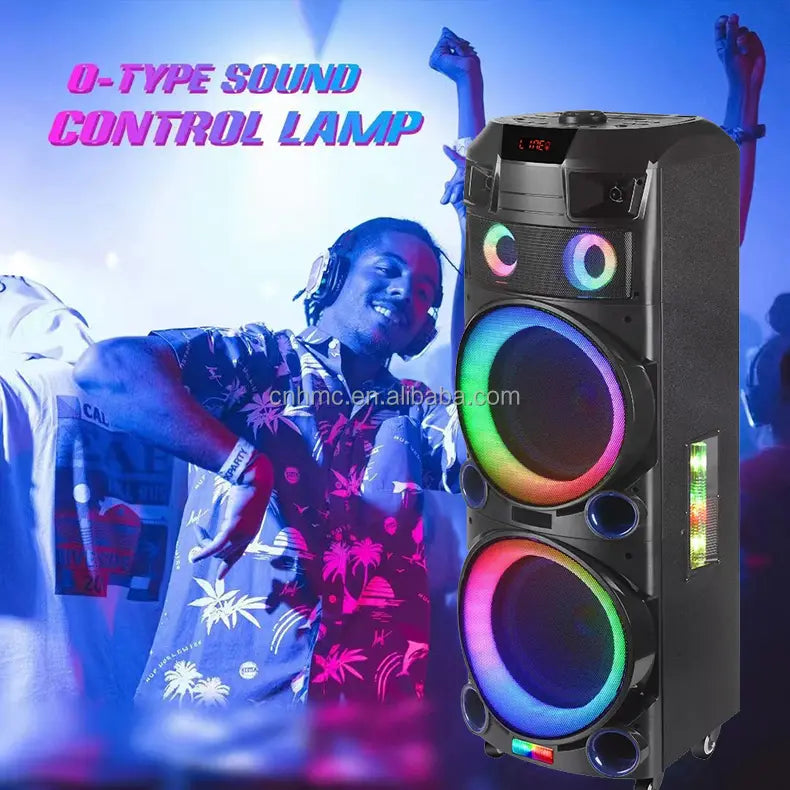 NDR-7022 Audio Trolley Karaoke Laser Disco Big Subwoofer Mega Dual Speaker 2x12''