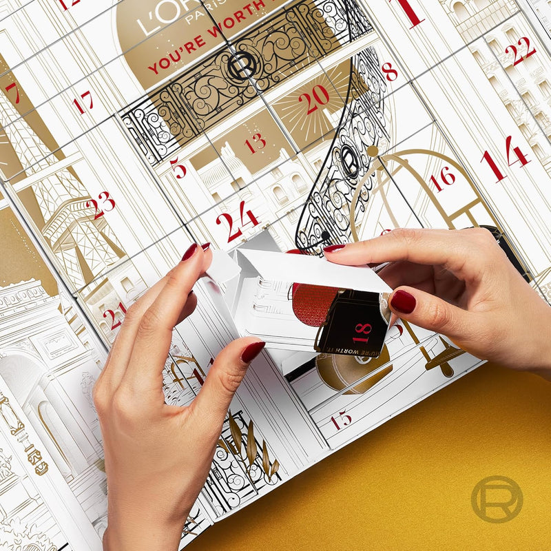 L'Oréal Paris Holidays 2025 24 Day Festive Beauty Advent Calendar Gift Set