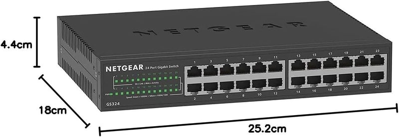 NETGEAR 24 Port Gigabit Network Switch GS324 - Ethernet Splitter - 24