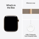 Apple Watch Series 10 GPS + Cellular 42 mm Smartwatch with Gold Titanium Case with Gold Milanese Loop - One Size (Fits Most). Fitness Tracker, ECG App, Always-On Retina Display, Carbon Neutral