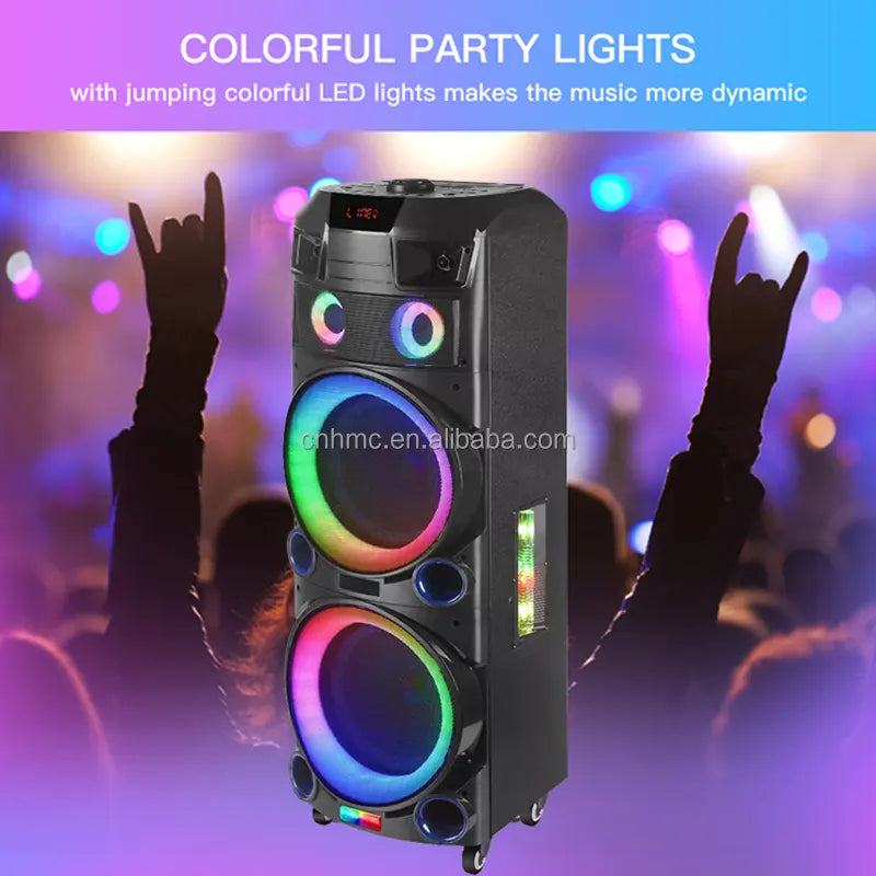 NDR-7022 Audio Trolley Karaoke Laser Disco Big Subwoofer Mega Dual Speaker 2x12''