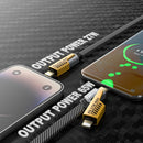 VEN-DENS 4 in 1 Multi Charger Cable | 65W Fast Charging Multi-Port Cable | USB A/C to Lightning & USB C | 120CM Nylon Braided Compatible with iPhone 16/15/14/13/12 Pro Max, MacBook Samsung Galaxy