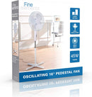 Fine Elements White Pedestal Fan - 16in