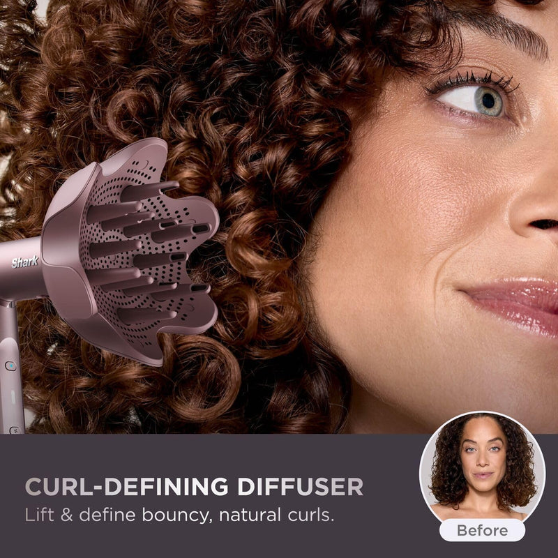 Shark FlexFusion Multi-Styler and Hair Straightener, Hot Air Styler and Blow Dryer with Ceramic Plates, Wet-to-Dry Styling, No Heat Damage, Scalp Shield, Styling Attachments with Case – Cosmic Blush