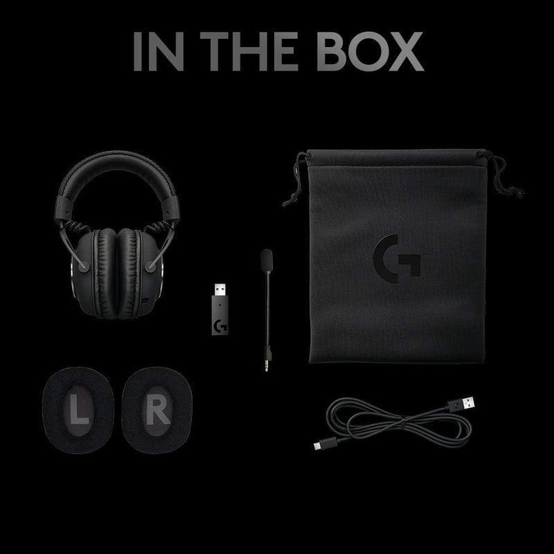 Logitech G PRO X Wireless LIGHTSPEED Gaming Headset with Blue VO!CE Mic Filter Tech, 50mm PRO-G Drivers, and DTS Headphone:X 2.0 Surround Sound, 20+ Hour Battery, PC, PS5, PS4, Switch - Black