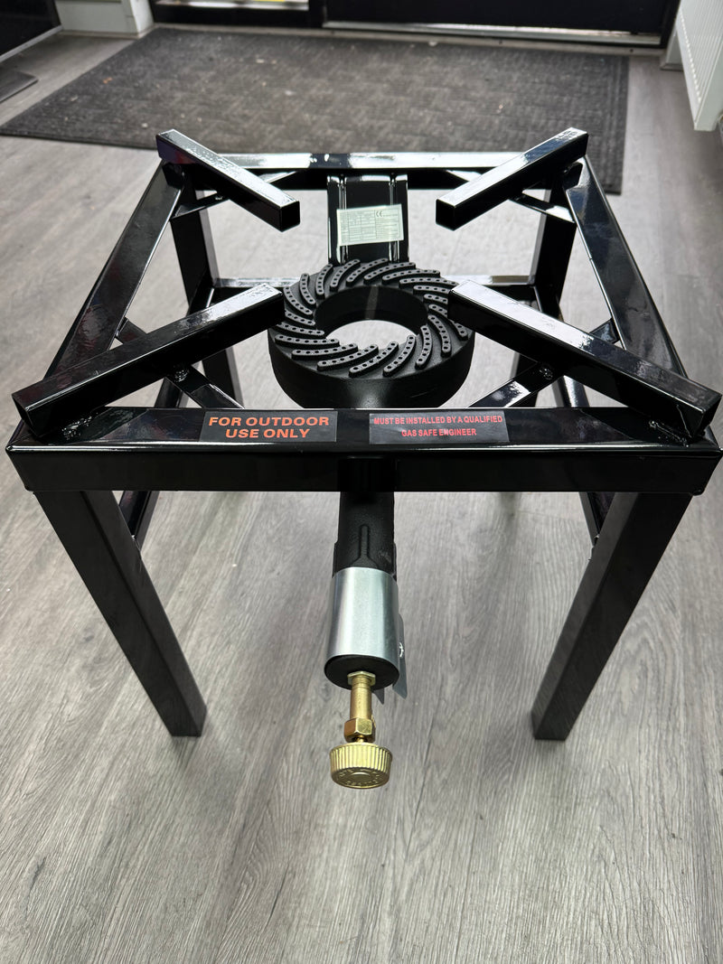 Large 1 Key Heavy Duty Single Cast Iron LPG Gas Boiling Ring Burner Catering 6.5kw