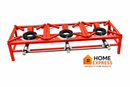 TRIPLE 3 Key Heavy Duty Double Cast Iron LPG Gas Ring Burner Catering Outdoor Red