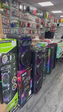 NDR-1260 Trolley Karaoke Bluetooth Speaker with Wireless Microphone, 12-Inch Colorful Lights Loudspeaker