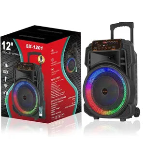 12''Bluetooth Karoke Trolly Speaker - SX-1201